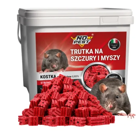 No Pest, Bromadiolon, Blokken, Rattengif en Muizengif, Knaagdierengif, 3 kg